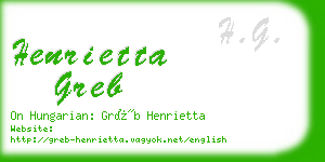 henrietta greb business card